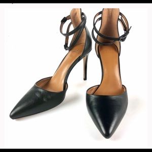 Halston Double Ankle Strap Pointed Toe Stilettos